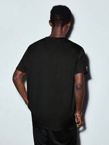 Modcrash Men's Fashion Racing Style English Print Casual T-Shirt,Graphic Tee - Black - View 2