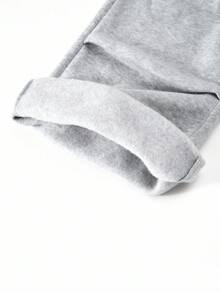 Sparklyn Pantalones de chándal holgados y plisados de felpa con estampado de mariposas y números para niñas preadolescentes, adecuados para el uniforme escolar en otoño e invierno