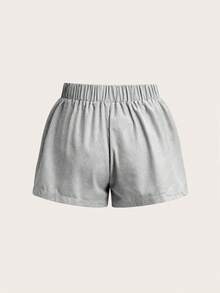 SHEIN BASICS 女式休闲浅蓝色编织平角裤，带白色条纹，宽松，低腰 - 綠色 - 查看 8