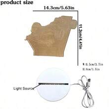 1PC 3D Race Car Night Light - Warm LED Ambient Lighting For Bedroom Nursery, Realistic Automotive Design With Cozy Atmosphere - White - View 2