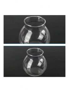 1pc 16.91oz Airtight Glass Storage Jar With Bamboo Lid Multi-Purpose Round Container For Tea, Snacks Etc. - Easy Clean Kitchen Organizer