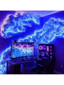 1 件大壁云灯 - 3D 雷云 LED 灯闪电云彩色氛围夜灯适用于 DIY 创意云灯、电影院、教室、宿舍 - 多色光 - 查看 2
