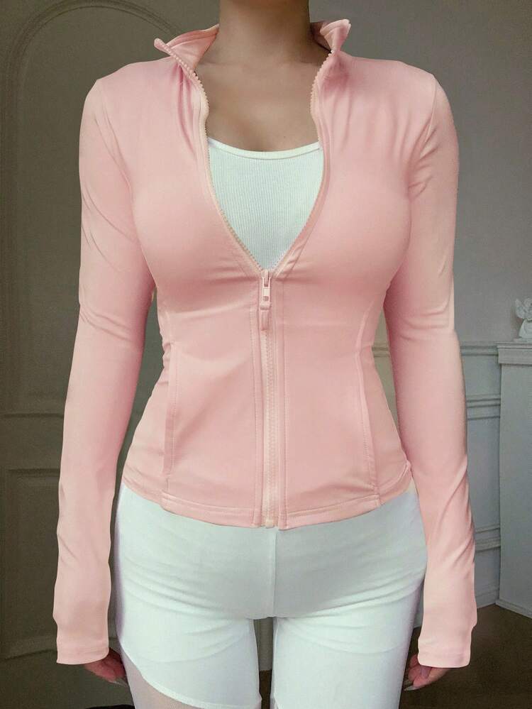 Women's Casual Thermal Lined Zip-Up Jacket, Sporty, Spring Winter Thermal Lined Women Coats