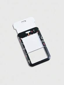 ROMWE 1pc Dark Gothic Slide Cover Card Holder, ID Card Case, Pass Case, Back To School, Halloween - Multicolor - View 6