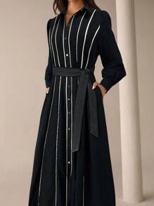 Lilora 女士优雅无袖系带花卉刺绣衬衫，适合休闲、办公室、派对穿着都市风格女士休闲通勤衬衫连衣裙都市休闲、浪漫优雅、外出