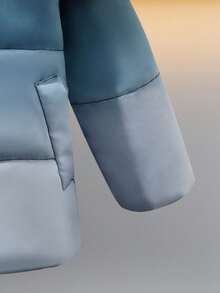 男童渐变数码印花字母领夹棉大衣，休闲时尚，适合冬季室内外穿着 - 彩色 - 查看 3