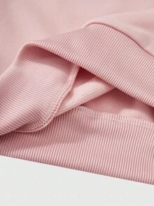 SHEIN 2pcs Boys Outfit,Light Pink Graphic Sweatshirt&Brown Wide Leg Cargo Pants Set,Oversized Los Angeles Top,Autumn Streetwear,School Back-To-School Wear - Pink - View 7