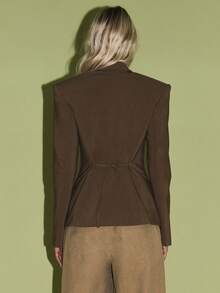 KIZN Women's Double Breasted Tailored Blazer Jacket Office Wear Professional Business Attire Fall Winter Formal Chic Work Coat Fashion Lapel Suit