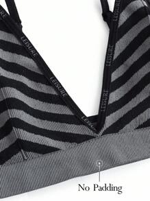 Ocili Leisure Seamless Basic Striped Comfortable Women Bras Summer Holiday Elegant Casual - Dark Grey - View 9