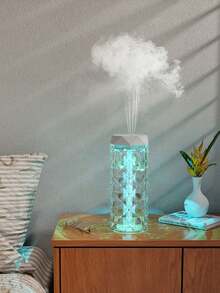 One Usb-Powered High-Capacity Acrylic Crystal Humidifier, Can Be Used As Usb Night Light, Desk Lamp, And Crystal Atmosphere Lamp. Small Aroma Diffuser For Bedroom And Home (Do Not Use Oil-Based Perfume Or Essence). The Lid Is Not Waterproof. Seven Colors Of Rgb Automatic Color Change, Press And Hold To Fix The Color.