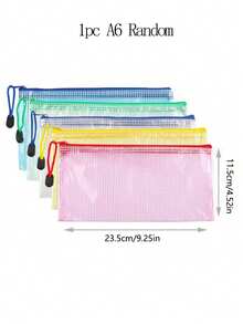 5pcs Office Transparent Storage Hand-Held Zipper Bag Student Information Bag Zipper Pocket For Sorting And Storage - Perfect For Cross-Stitch, Puzzle Games, Travel, School, Board Games And Office Supplies - Letter Size A4,Back To School - Multicolor - View 6