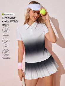 CourtClass Polo deportivo casual con efecto degradado para mujer
