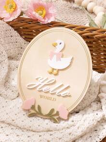 SHEIN 新生儿可爱椭圆形小鸭图案摄影套装 - 彩色 - 查看 5