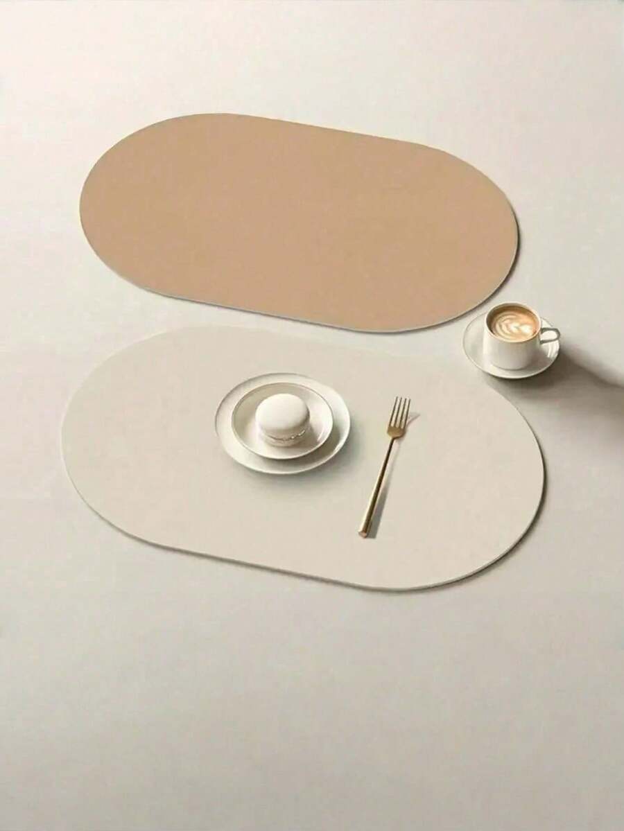 SHEIN 1pc Non-Slip Heat Resistant Table Placemat Waterproof Kitchen Dining Placemat Fake Leather Cup Coaster Home Supply
