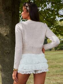 Athîral Women's Casual Collegiate Rhombus Plaid Pattern Single-Breasted Lightweight Cardigan, Autumn