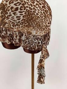 Amplova 夏季新款复古狂野前中镂空露背性感豹纹修身迷你 A 字裙女式 - 彩色 - 查看 6