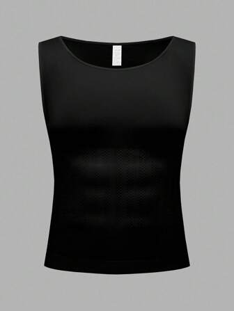 SHEIN 大码男士无缝无袖压缩衬衫