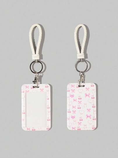 Kawaii 1 Stück hübscher Schleifenkartenhalter für ID/Zugangskarte, Valentinstag