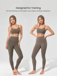 GLOWMODE 1 件装 FeatherFit™ 扭结反光弹力柔软吸汗扭结头带健身运动日常休闲 - 棕色 - 查看 6