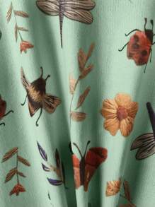 Linhara Áo khoác cardigan họa tiết hoa cổ điển cỡ lớn màu trơn có nơ cho nữ, thích hợp cho Halloween, Năm mới, Ngày lễ tình nhân, Lễ tạ ơn, Giáng sinh, Lễ phục sinh, Tiệc tối, Đêm giao thừa, - Màu xanh Bạc hà - Xem 4