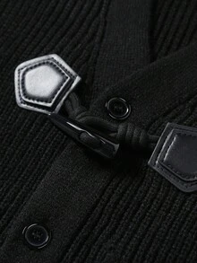 Manfinity Hypemode Men's Casual Basic Minimalist Button-Up Cardigan, Fall Winter - Multicolor - View 4