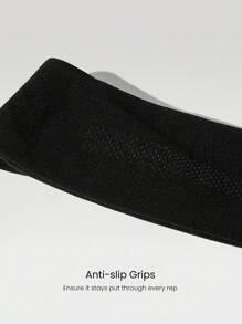 GLOWMODE FeatherFit™ Warm-Up Sweat-Wicking Stretchy Non-Slip Grips Headband Yoga Pilates Gym Workout Training Daily Active Wear - Black - View 3