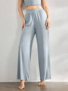 Ocili 纯色宽松家居休闲裤 - 霧霾藍 - 查看 4