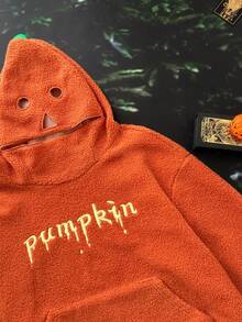 Flirla Halloween Knits And Sweatshirts Limited Halloween Pumpkin Plus Size Sweatshirts Winter Fall Autumn - Burnt Orange - View 6