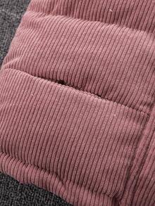 SHEIN 女童粉色抓绒背心，秋冬季保暖棉质外套