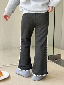 SHEIN Little Byeori 少女休闲喇叭裤