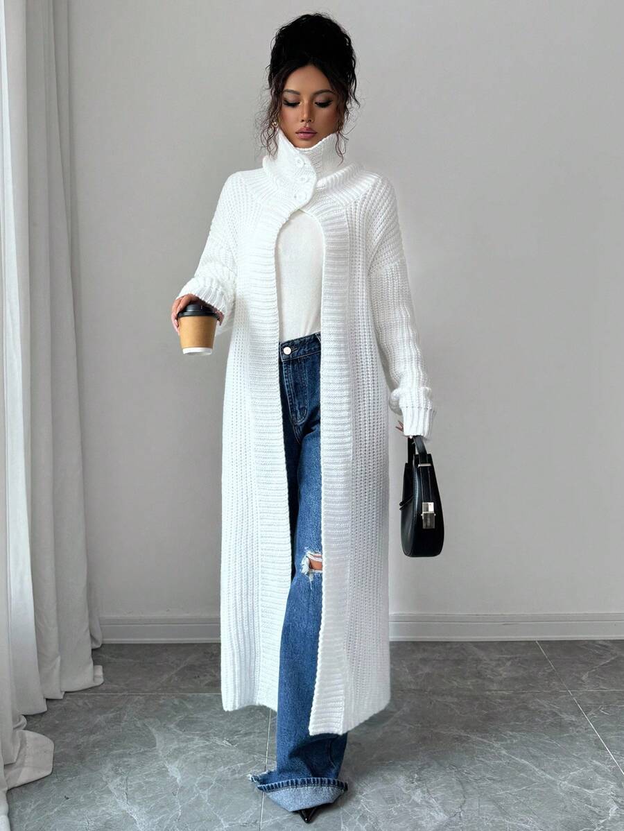 Elenzga 女士休闲针织开衫，百搭优雅，适合秋冬外出、约会、工作、上学、独立日、劳动节、哥伦布日、感恩节、情人节等节日、复古、斯堪的纳维亚、韩式风格 - 杏色 - 查看 1