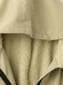 Flirla Apricot Casual Regular Fleece Jacket, Warm For Winter Fall Autumn - Apricot - View 5