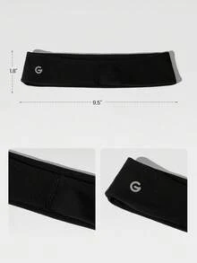 GLOWMODE FeatherFit™ Warm-Up Sweat-Wicking Stretchy Non-Slip Grips Headband Yoga Pilates Gym Workout Training Daily Active Wear - Black - View 7