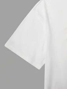 2件套少女简约印花短袖上衣和短裤套装 - 綠色 - 查看 5