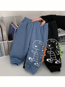 2件套男童针织可爱恐龙图案休闲裤套装 - 彩色 - 查看 9