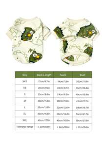 PETSIN 1 件米色法兰绒恐龙印花保暖圆领连帽衫，适合宠物狗和猫