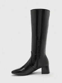 CUCCOO BIZCHIC 女士时尚百搭粗跟中筒靴 - 黑色 - 查看 9