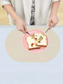 SHEIN 1pc Non-Slip Heat Resistant Table Placemat Waterproof Kitchen Dining Placemat Fake Leather Cup Coaster Home Supply