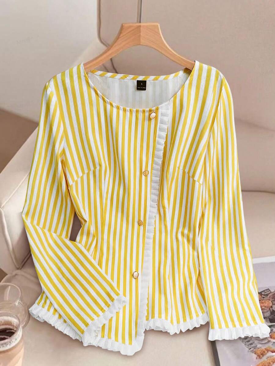 GlowEve 女士夏季休闲度假条纹衬衫