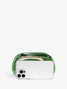 SHEIN BAE 女士时尚金属效果晚会手拿包，完美搭配新娘派对 - 綠色 - 查看 2