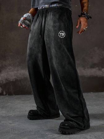 Street Life Pantalon décontracté à cordon de serrage et broderie pour homme, pour l'automne