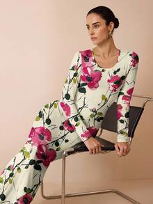 Shutterstock Glamance 女式优雅花卉印花美人鱼连衣裙花卉长裙 - 彩色 - 查看 4