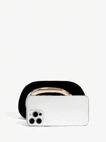 SHEIN BAE 女士黑色时尚晚装手拿包，完美搭配新娘派对 - 絲絨黑 - 查看 7