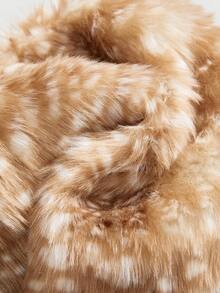 ROMWE Avant 林地风格女式毛茸茸鹿绒短裤，适合秋冬季室内/家居穿着 - 棕色 - 查看 3