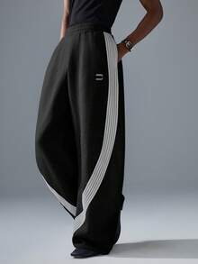 NEON BLANC 男士街头时尚宽松灰色针织运动裤，校园风，街头风版 - 灰色 - 查看 3