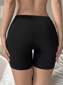 DAZY Ropa interior moldeadora de cintura alta de unicolor y de peso ligero para mujeres - Negro - Ver 2
