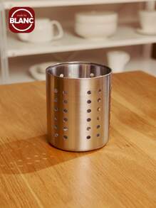 1pc Stainless Steel Tableware Rack, Minimalist Hollow Out Tableware Organizer Rack For Kitchen