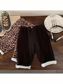 SHEIN 2 Stücke Baby Mädchen Leoparden Muster Strick Lässig Outfit Set - Verschiedenfarbig - Übersicht 7