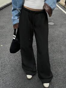 Muchica Women's Casual Loose Front Tie Sweatpants, Suitable For Everyday Wear And Back To School Season, Autumn/Winter Women's Sportswear,Fall