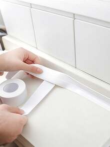 SHEIN 1 Roll Mold-Resistant PVC Self-Adhesive Sealing Tape, Waterproof Anti-Moisture Caulking Tape Seal Strip, Durable Acrylic Adhesive Backing, Suitable For Bathroom Tub, Toilet, Kitchen Sink, Wall Sealing - White - View 3